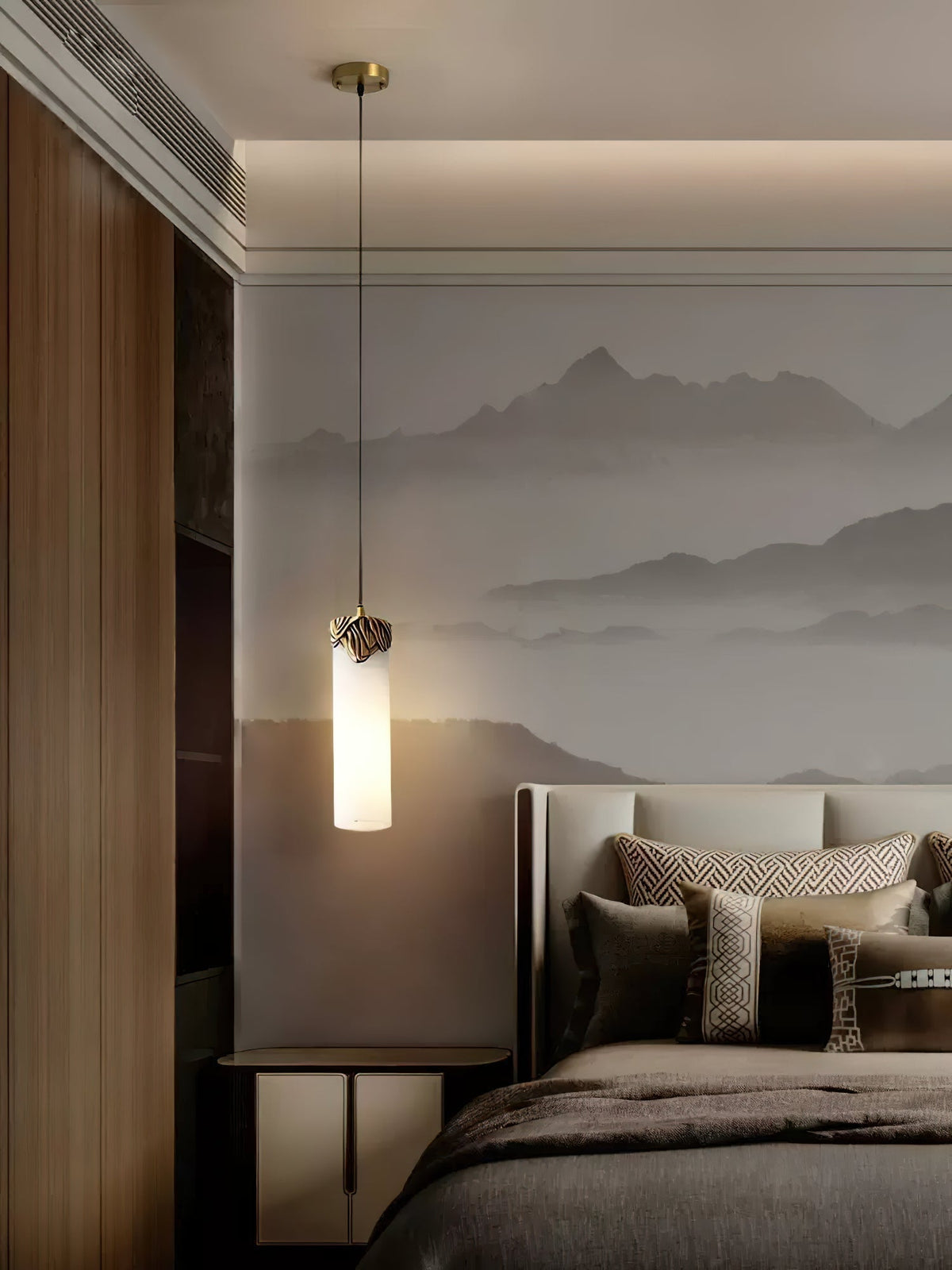 Albinenne hanglamp van albast