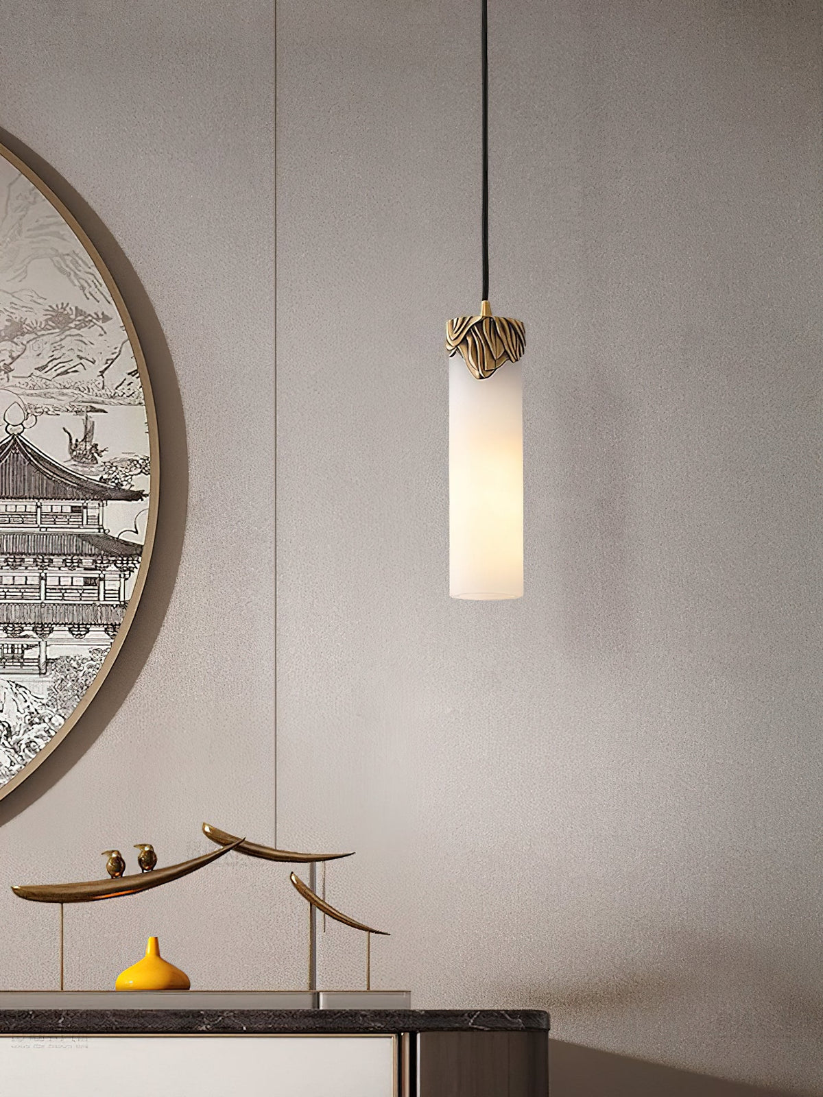 Albinenne hanglamp van albast