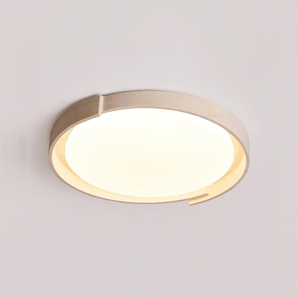 Solen plafondlamp minimalistisch rond travertin