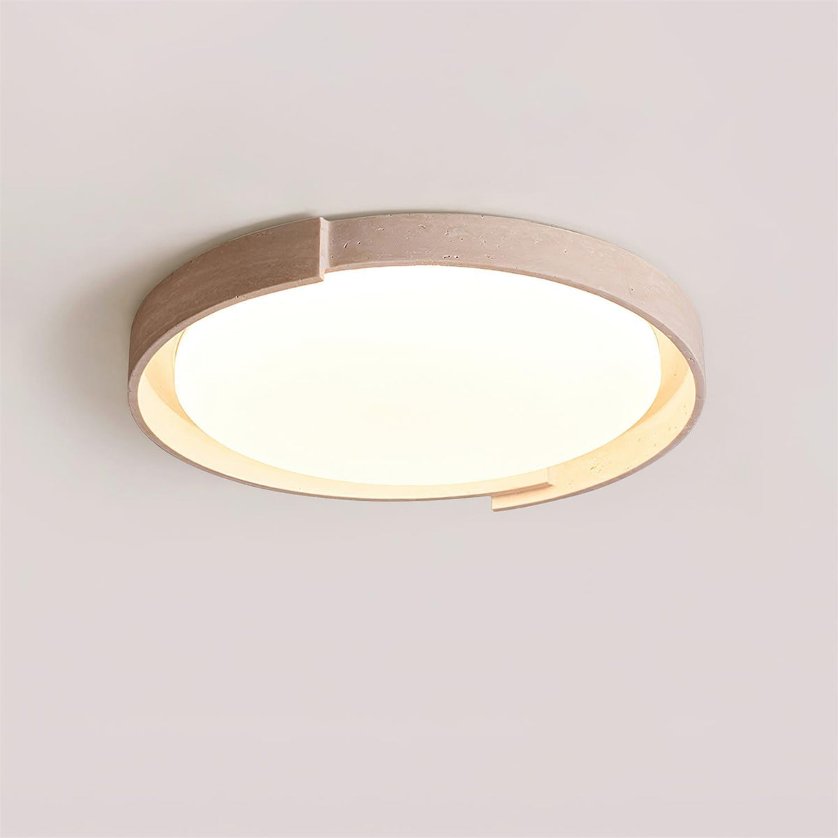 Solen plafondlamp minimalistisch rond travertin