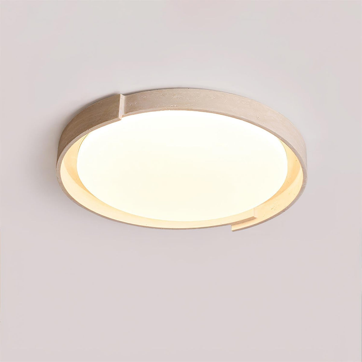 Solen plafondlamp minimalistisch rond travertin