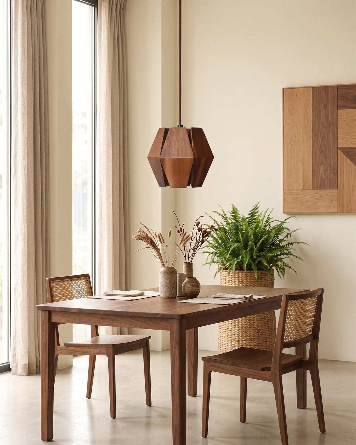 Kaden hanglamp van walnoothout