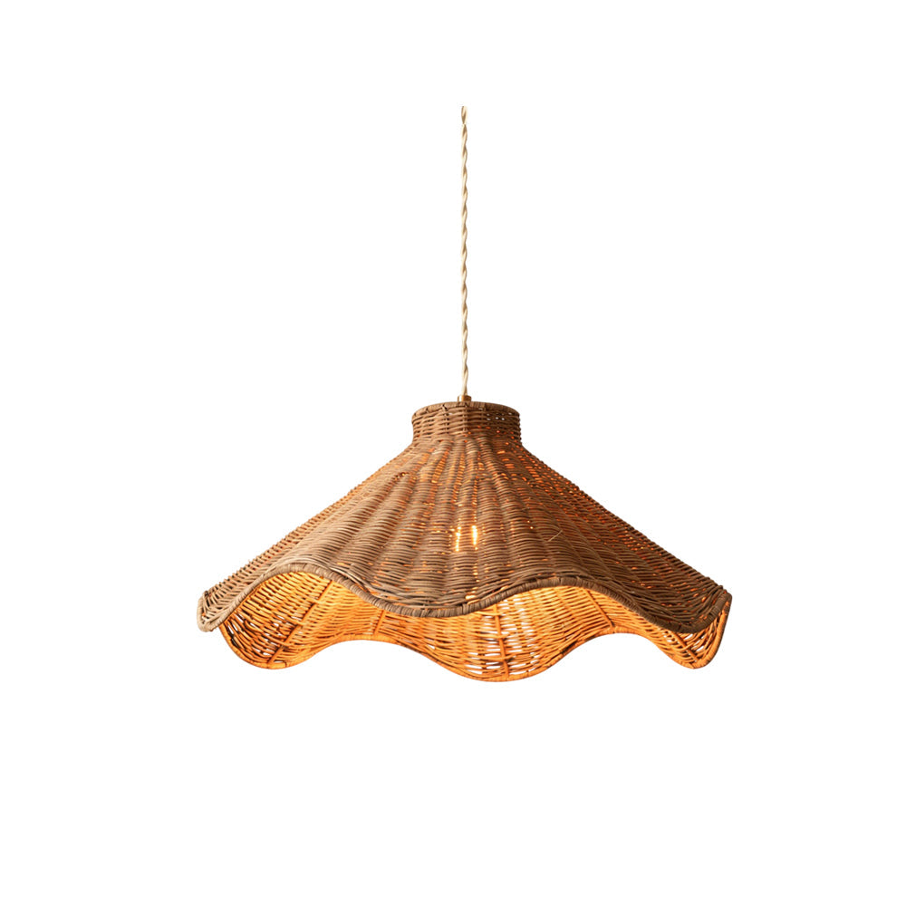 Wavelle sculpturale hanglamp van gespleten rotan