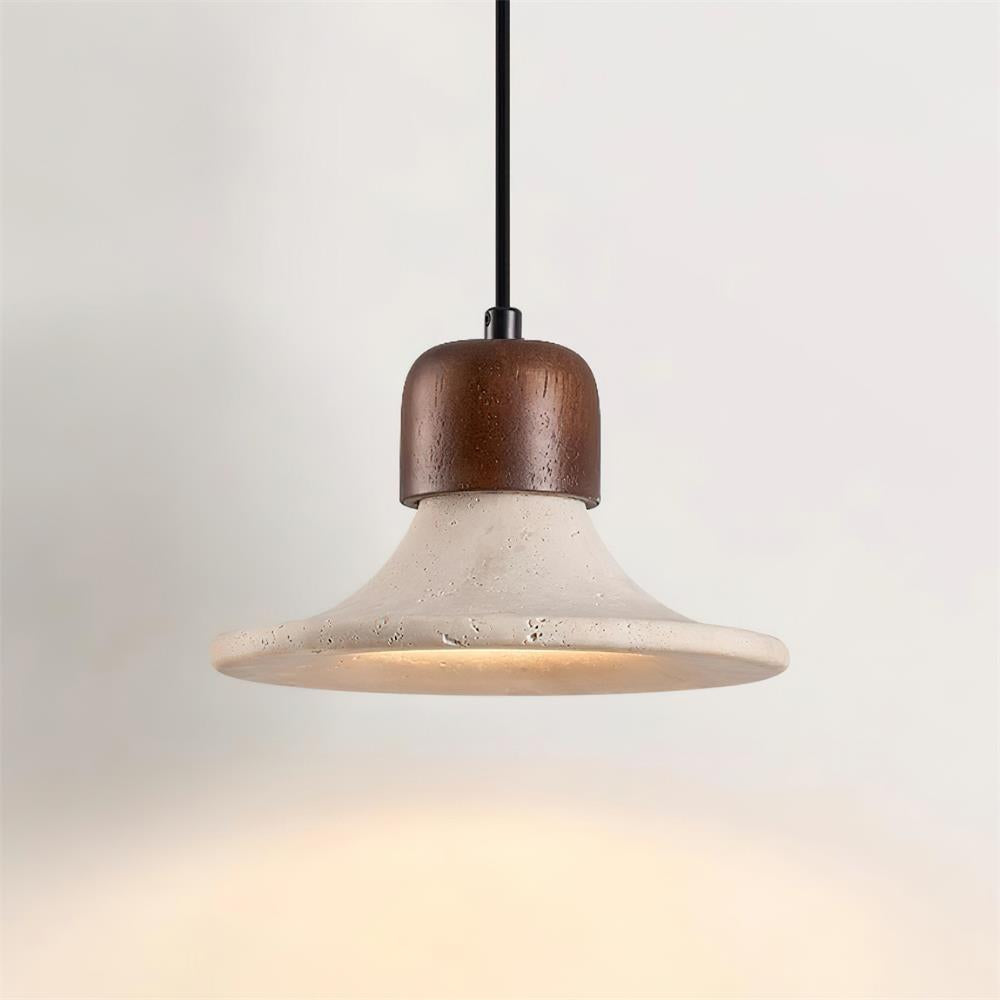 Serinise hanglamp trompetvorm travertin
