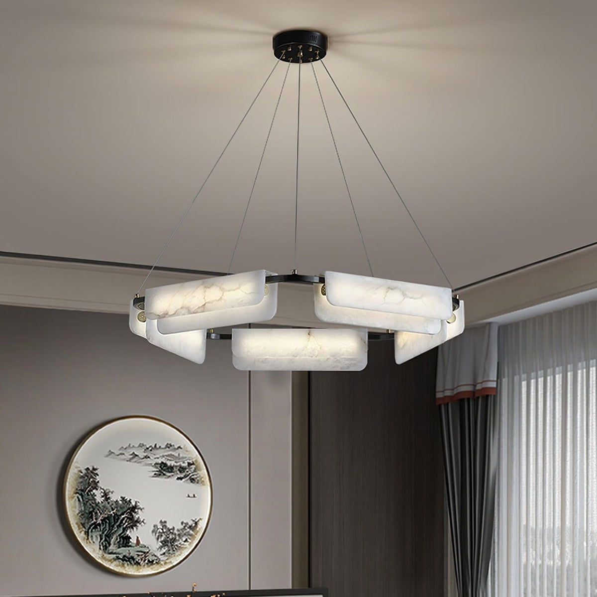 Circona hanglamp van albast