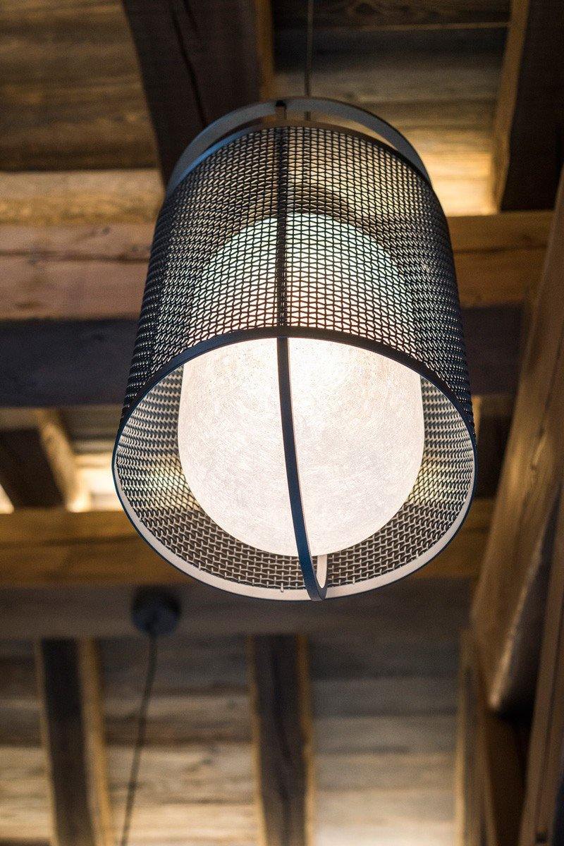 Meren hanglamp mesh cilinder messing accent industrieel