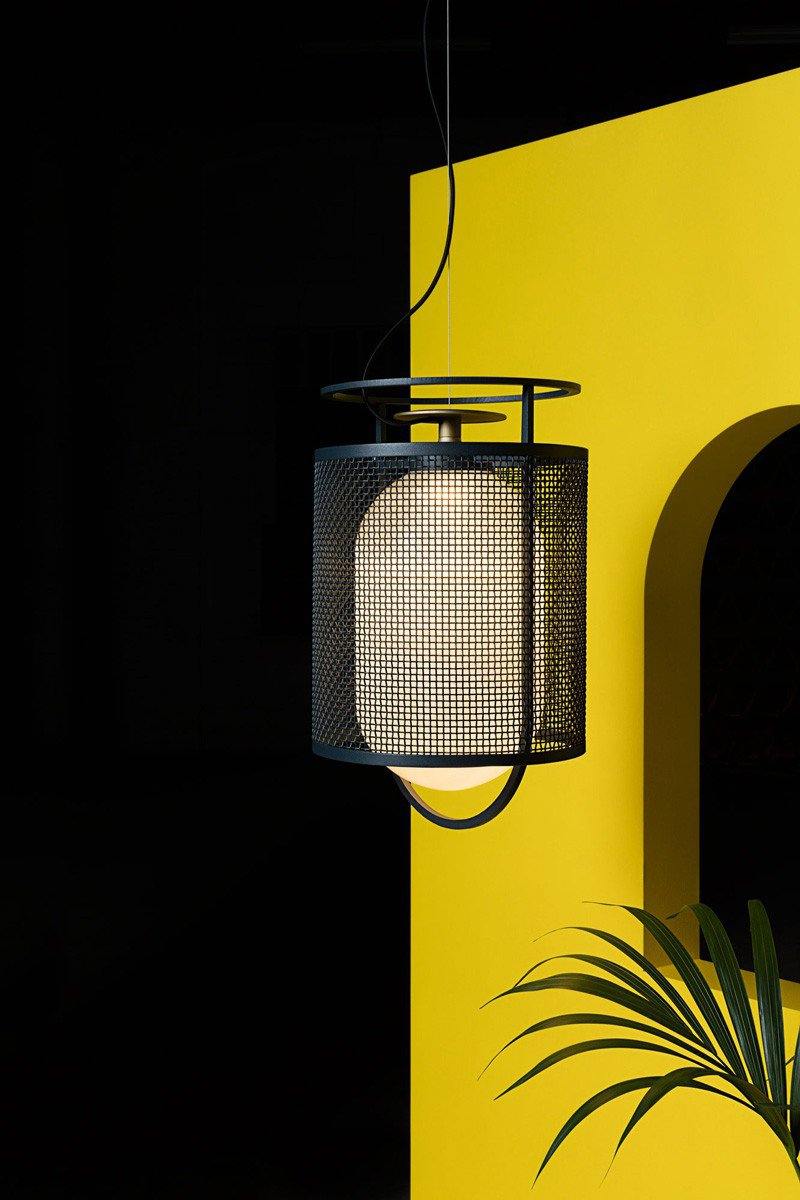 Meren hanglamp mesh cilinder messing accent industrieel