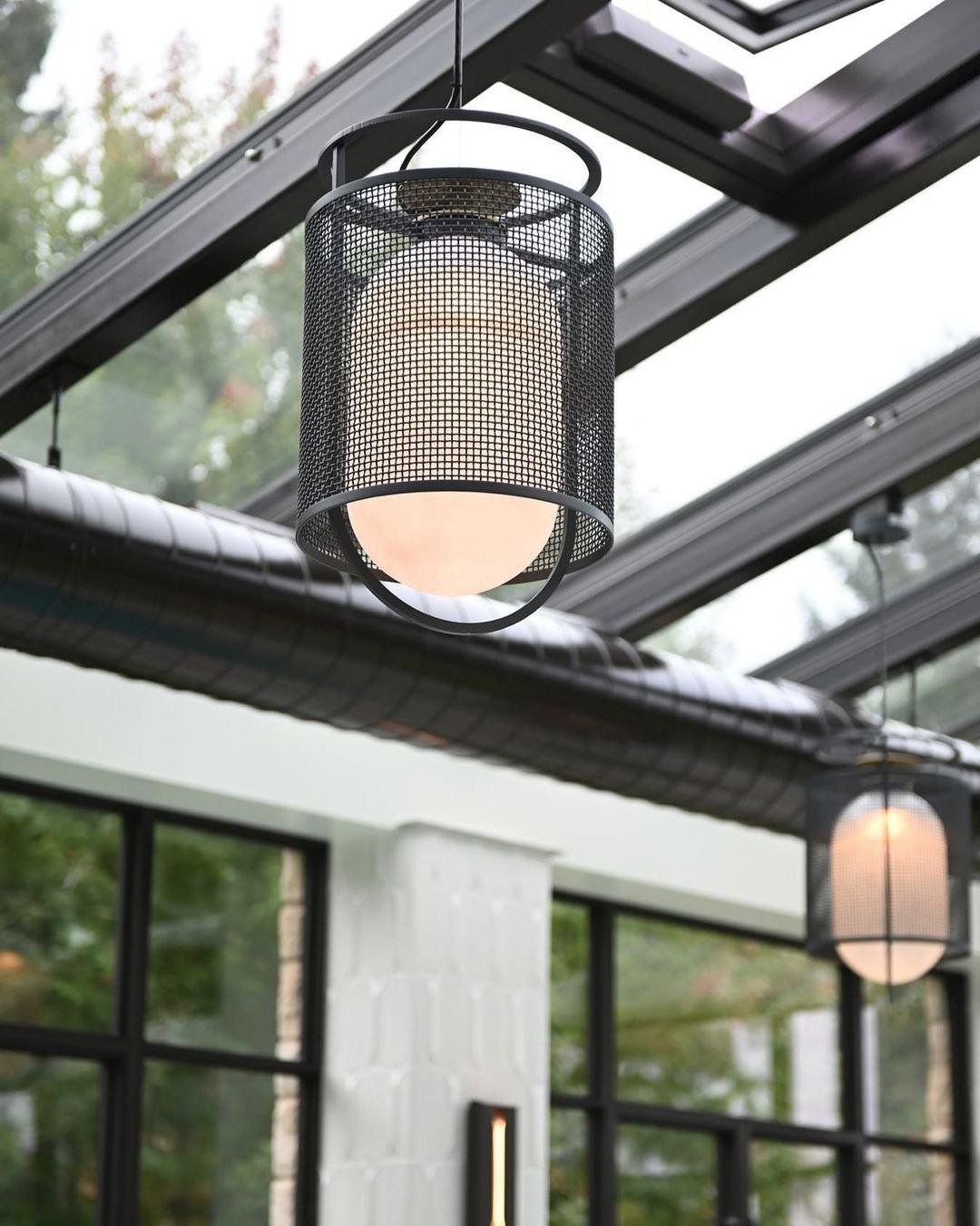Meren hanglamp mesh cilinder messing accent industrieel