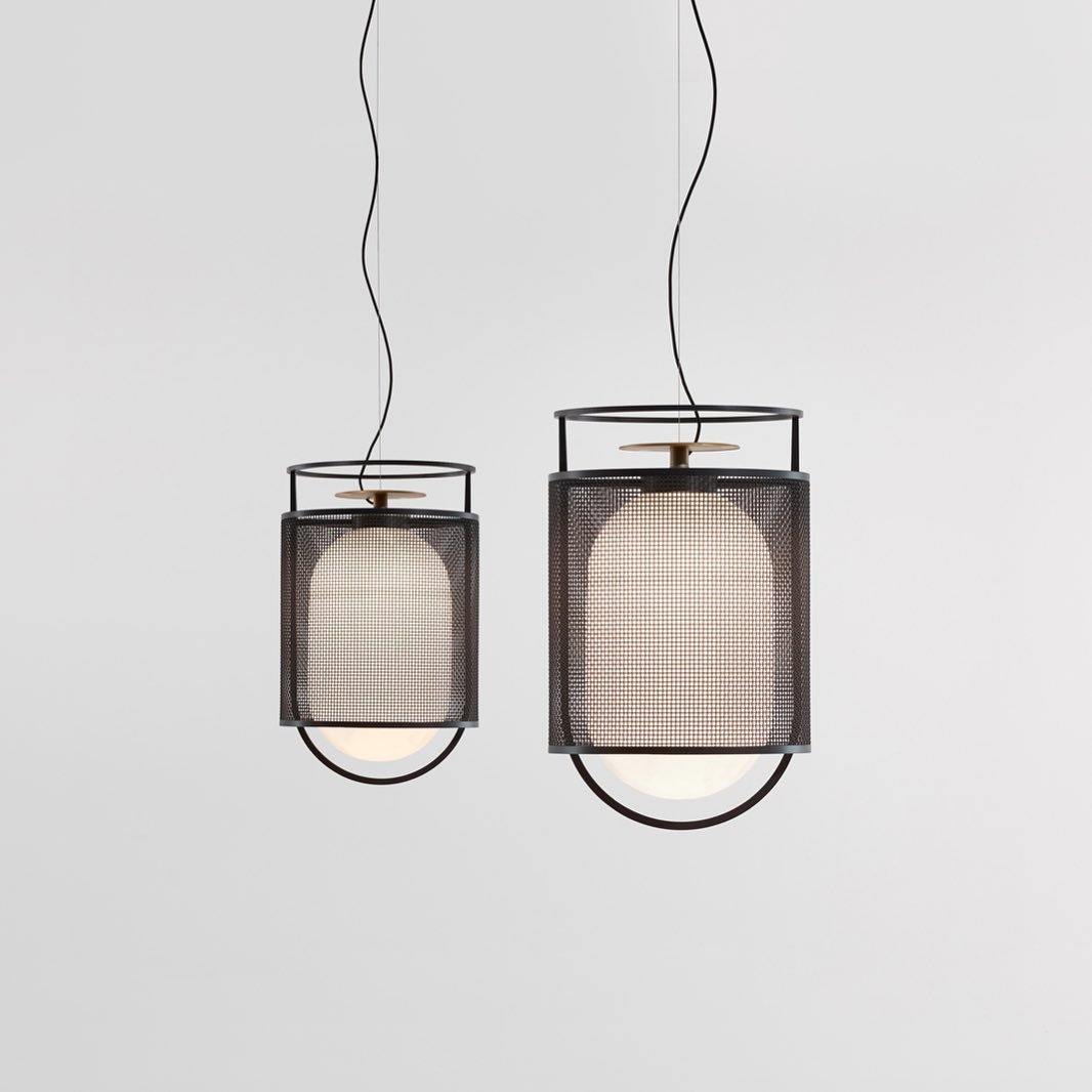 Meren hanglamp mesh cilinder messing accent industrieel