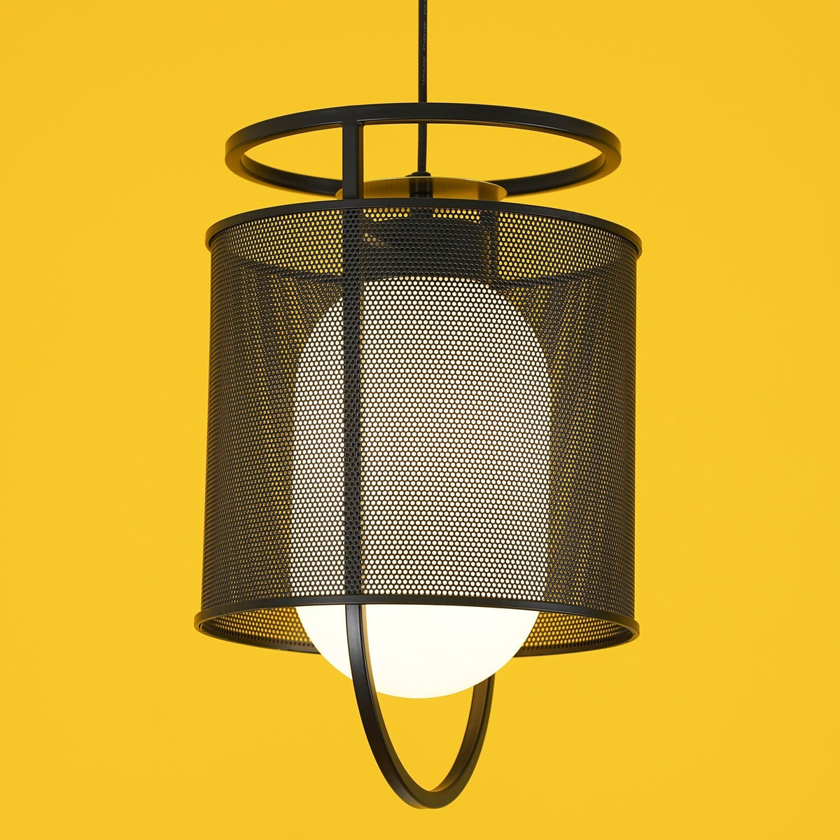 Meren hanglamp mesh cilinder messing accent industrieel