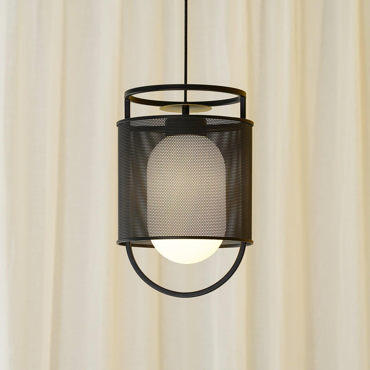 Meren hanglamp mesh cilinder messing accent industrieel