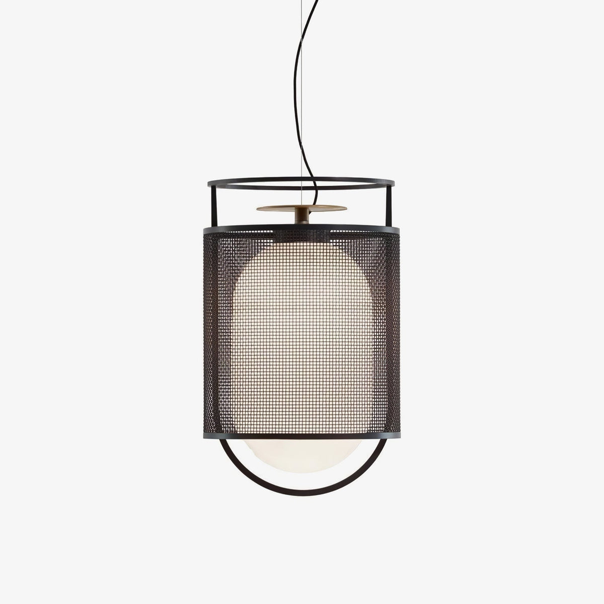 Meren hanglamp mesh cilinder messing accent industrieel