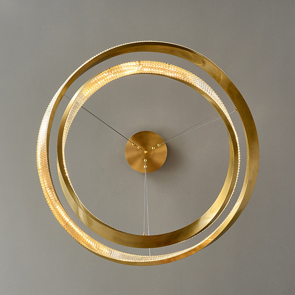 Alonza Minimalist Ring Spiral Shape Metal Pendant Light,Gold