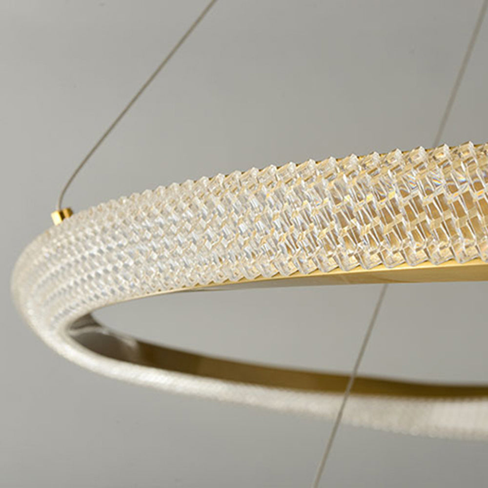 Alonza Minimalist Ring Spiral Shape Metal Pendant Light,Gold