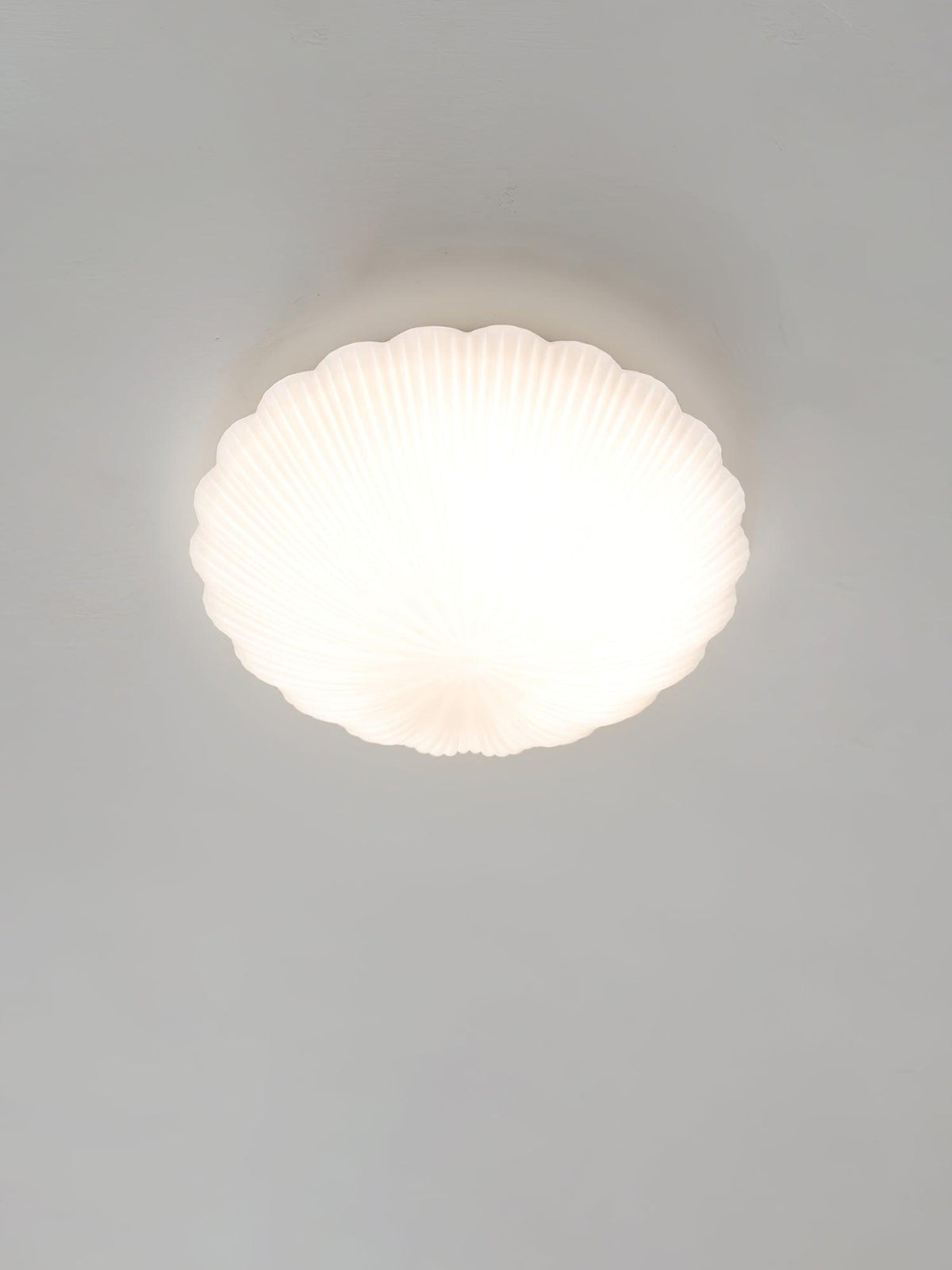 Elo plafondlamp met schelpvorm en ribbels, elegant
