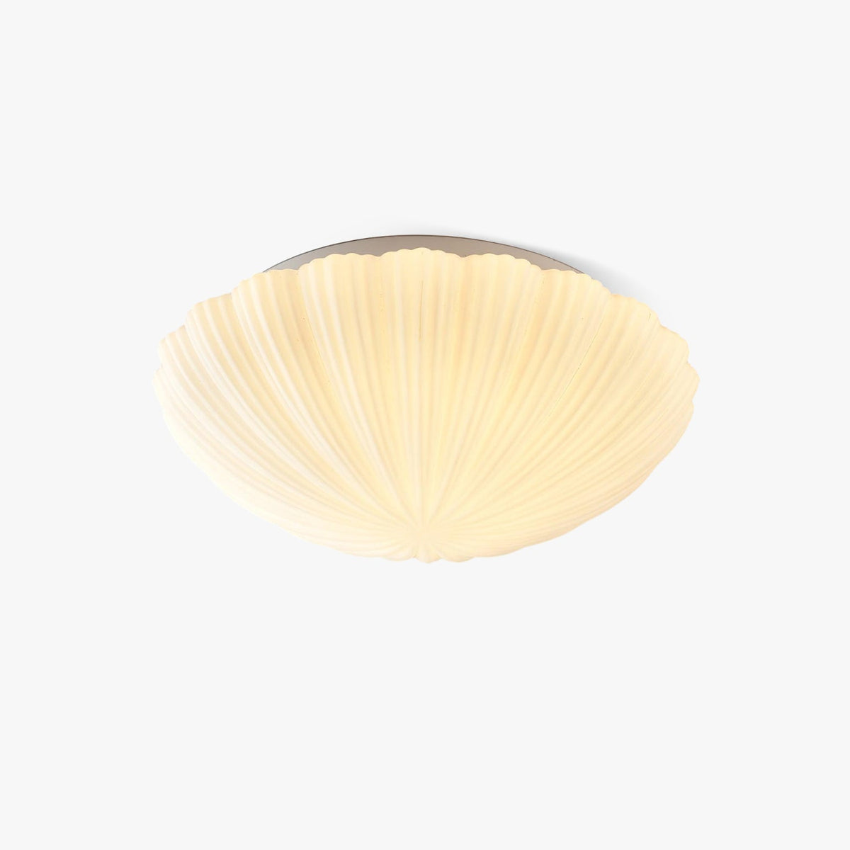 Elo plafondlamp met schelpvorm en ribbels, elegant