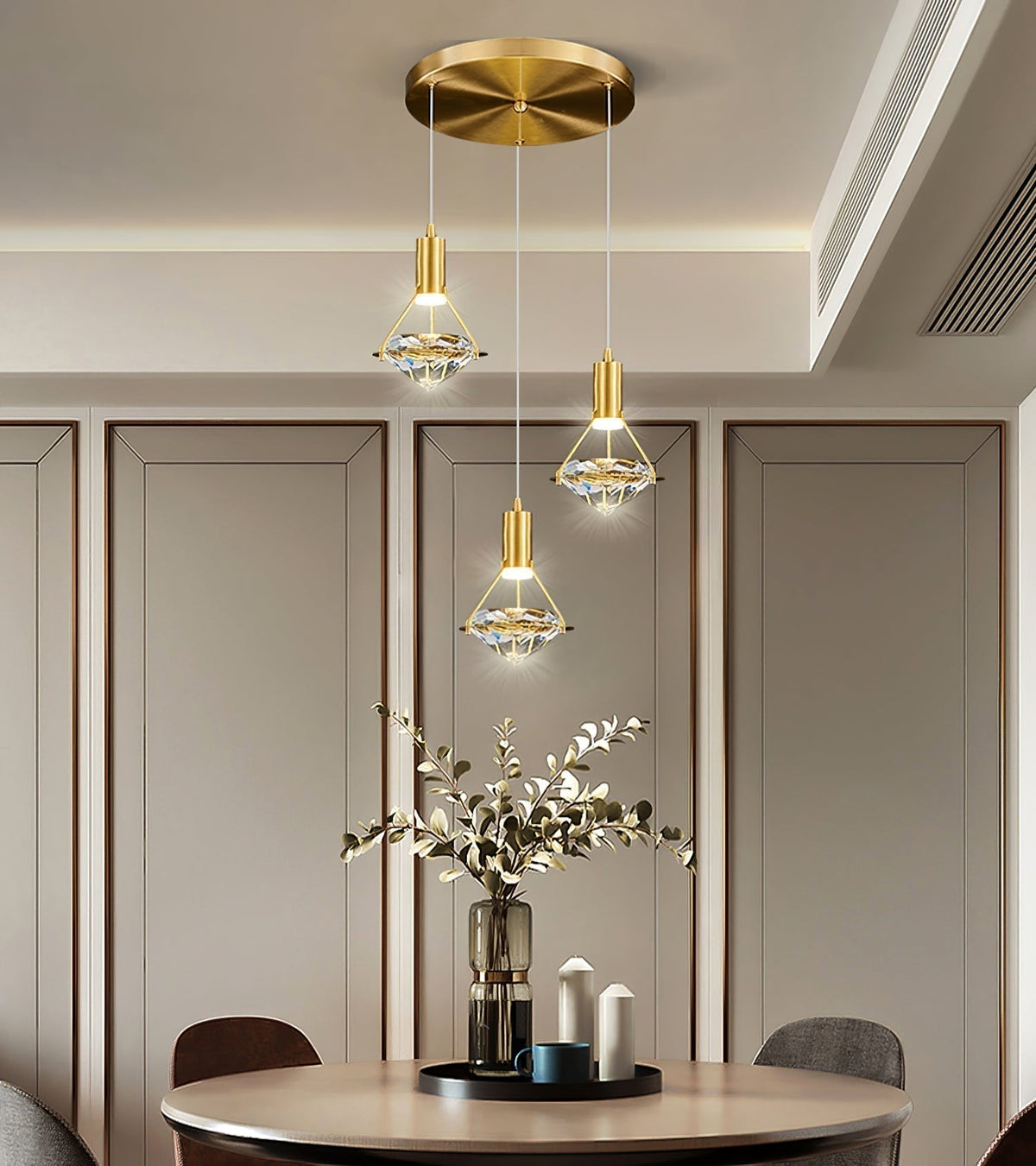 Cira hanglamp messing Kristal Elegant