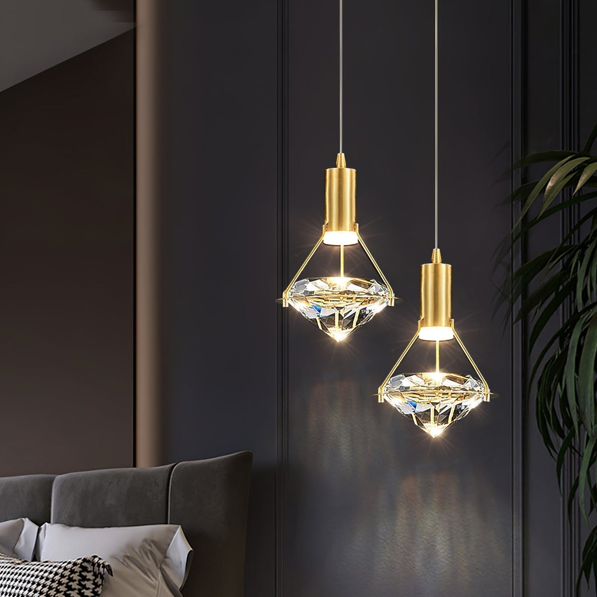 Cira hanglamp messing Kristal Elegant