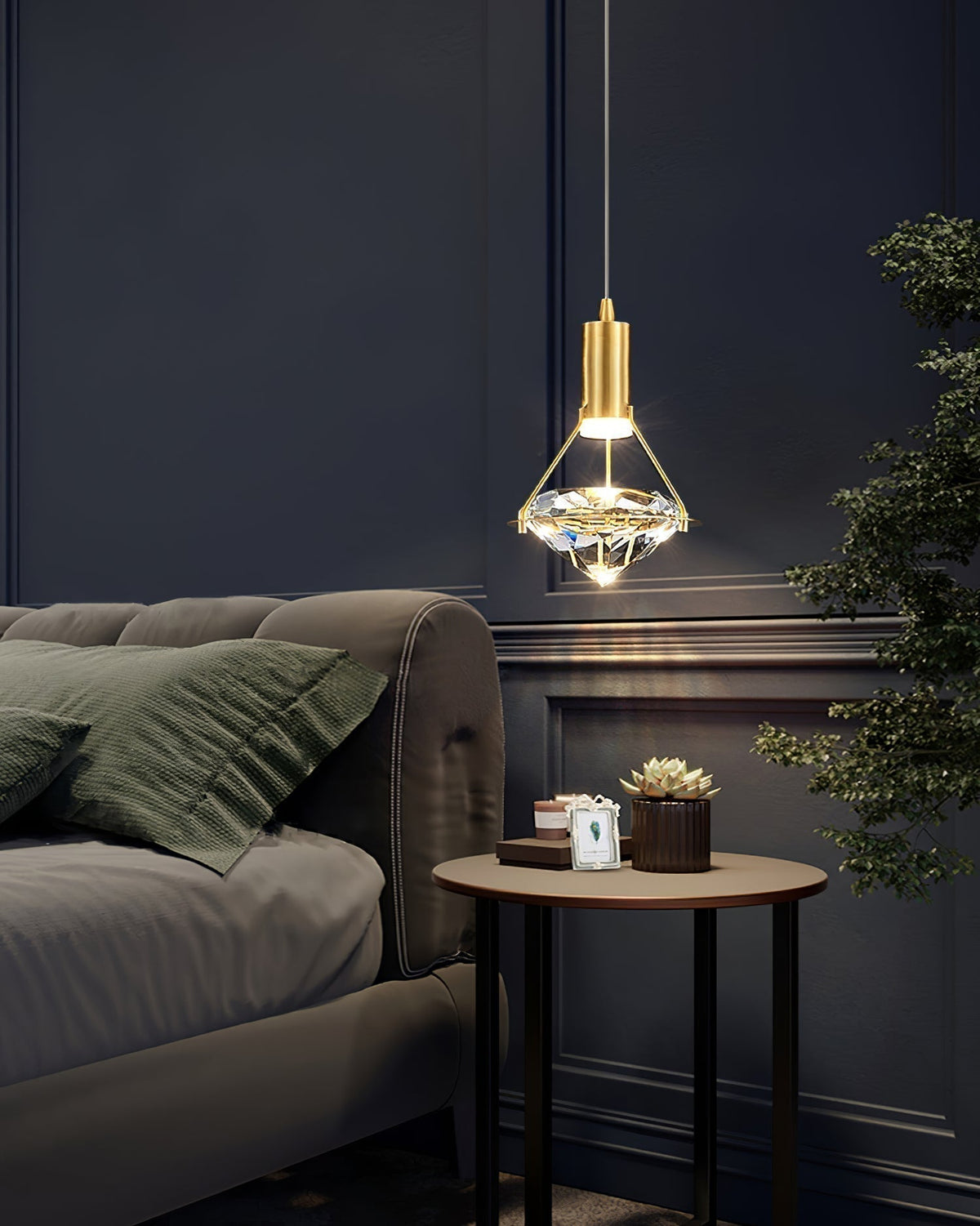 Cira hanglamp messing Kristal Elegant