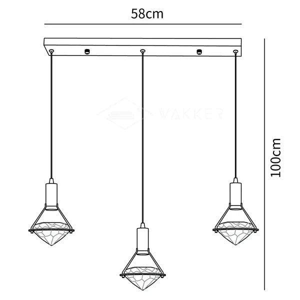 Cira hanglamp messing Kristal Elegant
