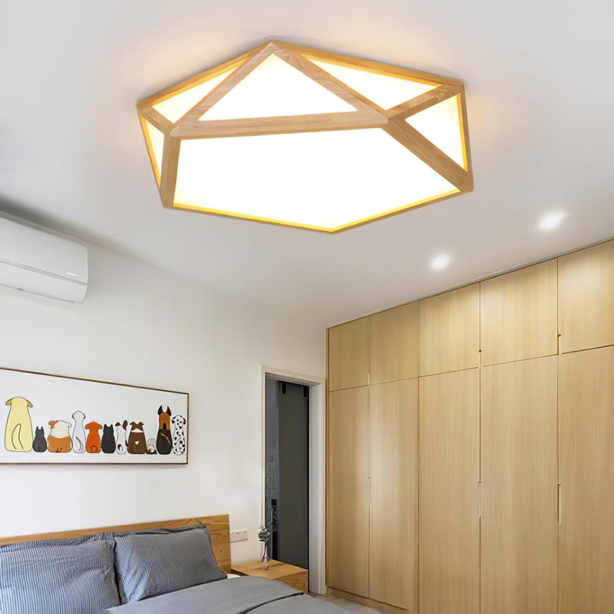 Syleneria plafondlamp houten diamant geometrisch modern