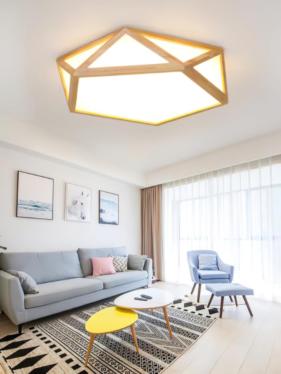 Syleneria plafondlamp houten diamant geometrisch modern