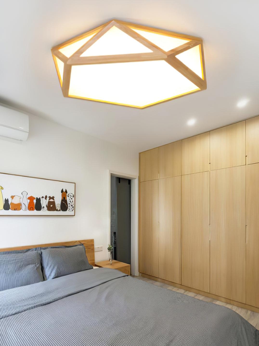 Syleneria plafondlamp houten diamant geometrisch modern