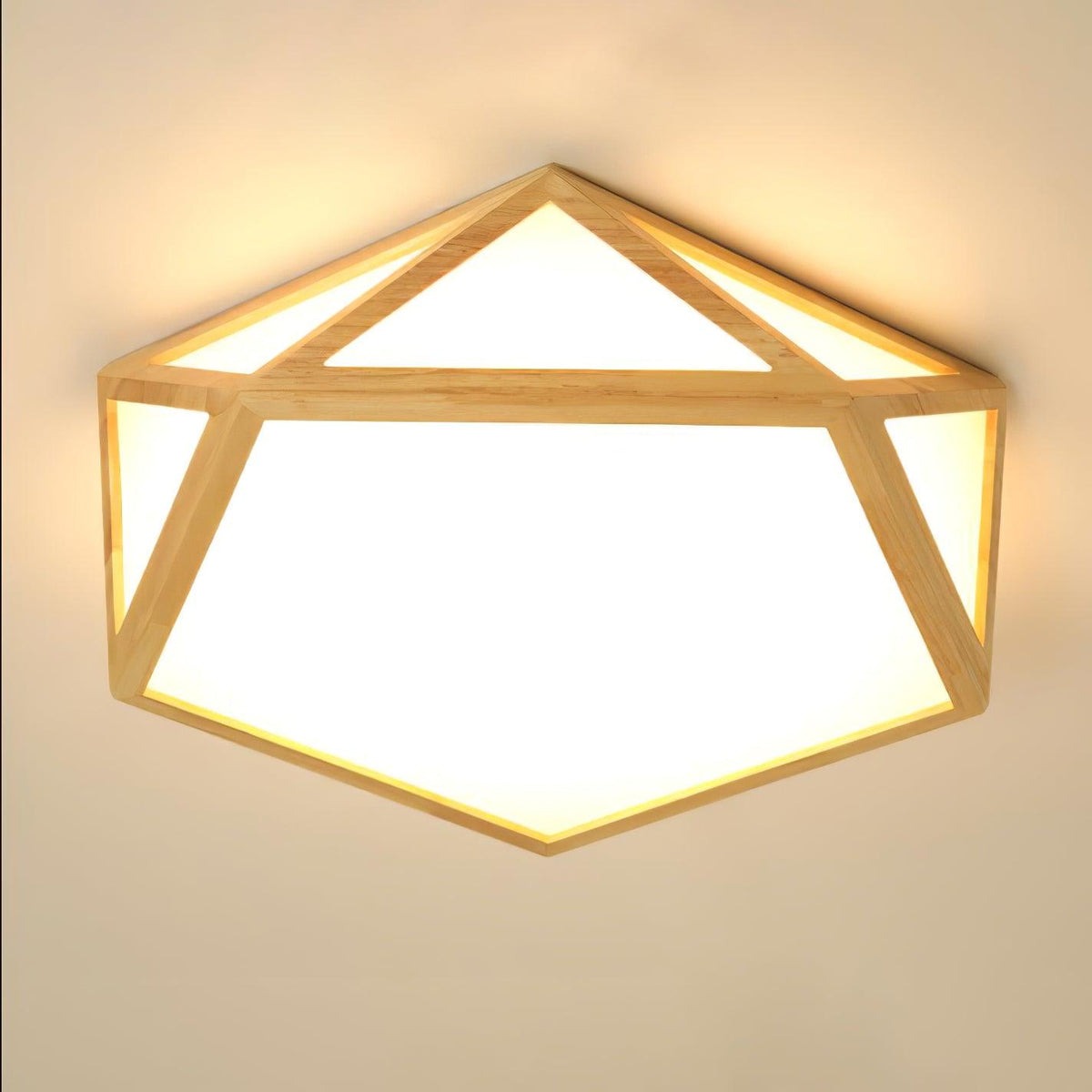 Syleneria plafondlamp houten diamant geometrisch modern
