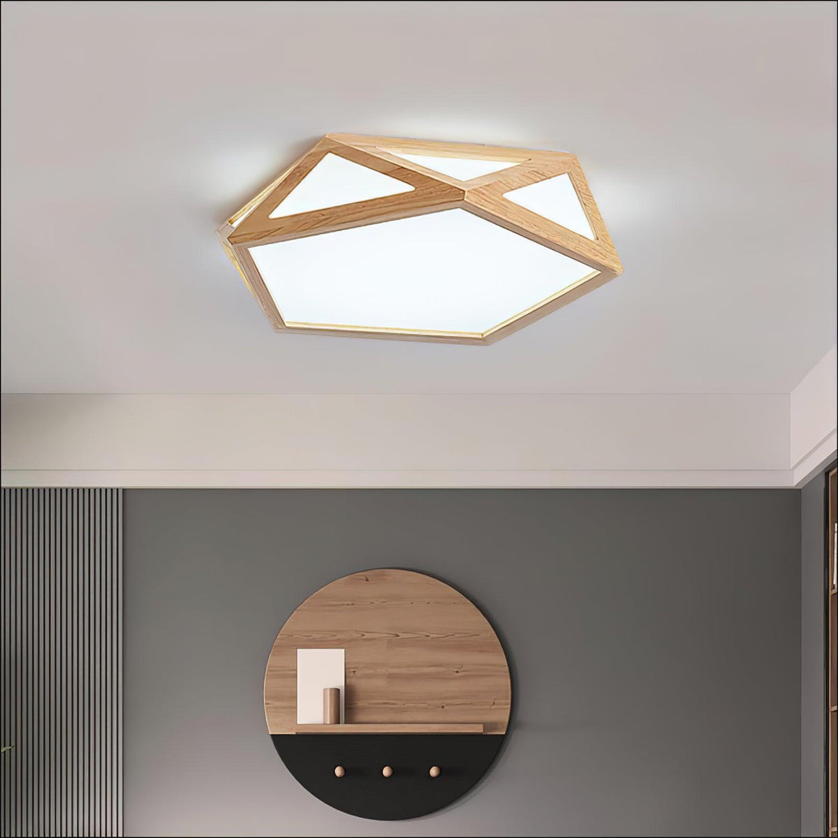 Syleneria plafondlamp houten diamant geometrisch modern