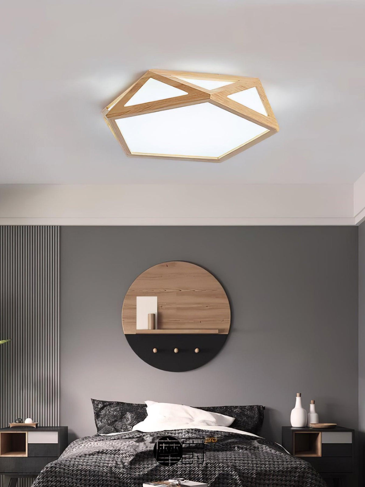 Syleneria plafondlamp houten diamant geometrisch modern