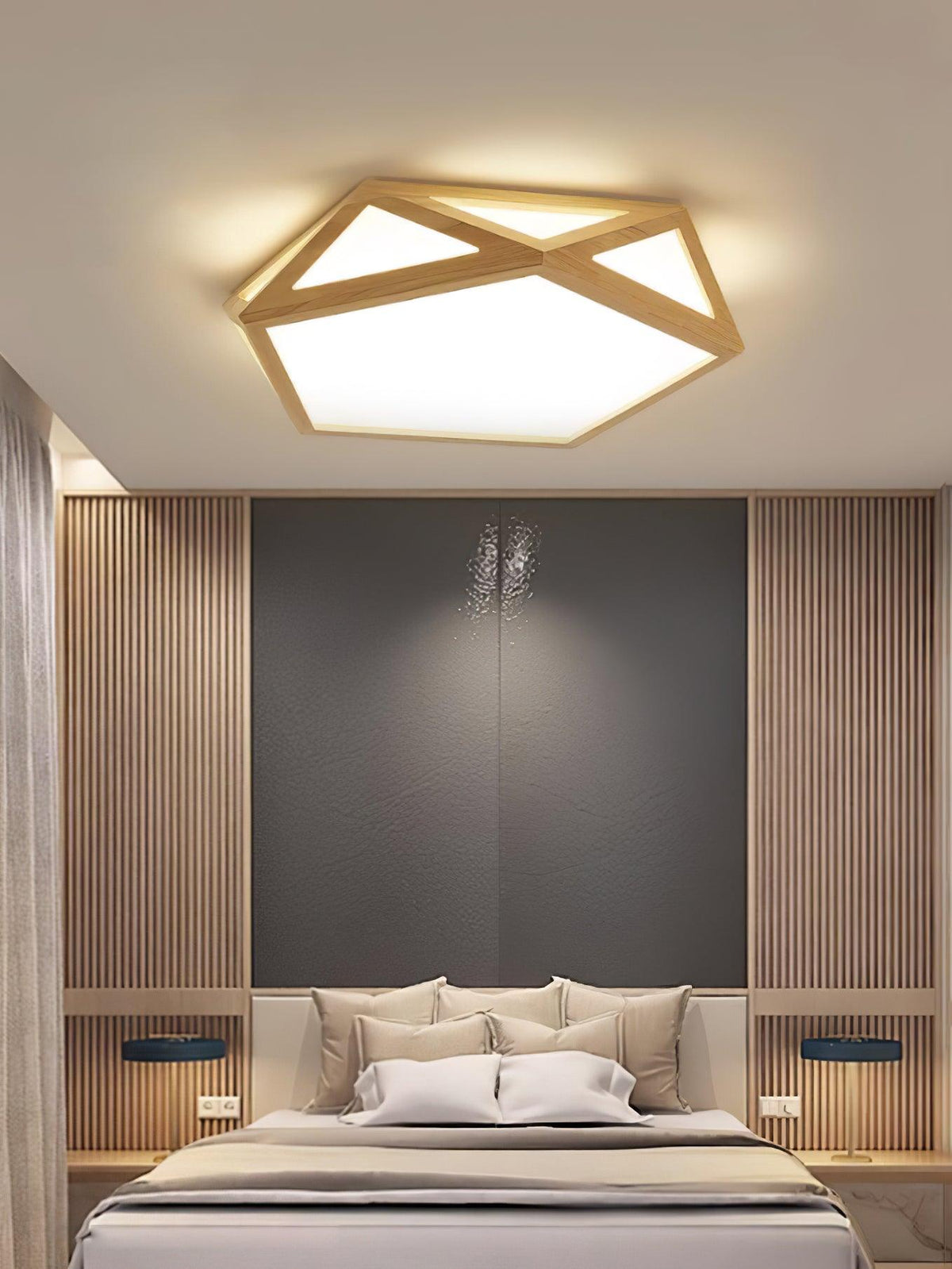 Syleneria plafondlamp houten diamant geometrisch modern