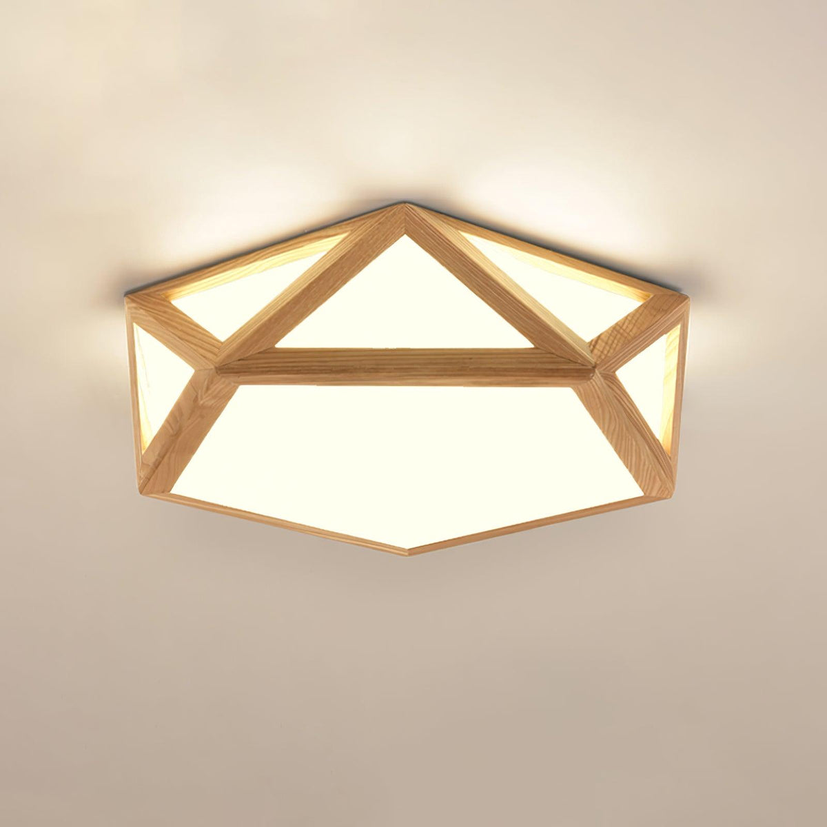 Syleneria plafondlamp houten diamant geometrisch modern