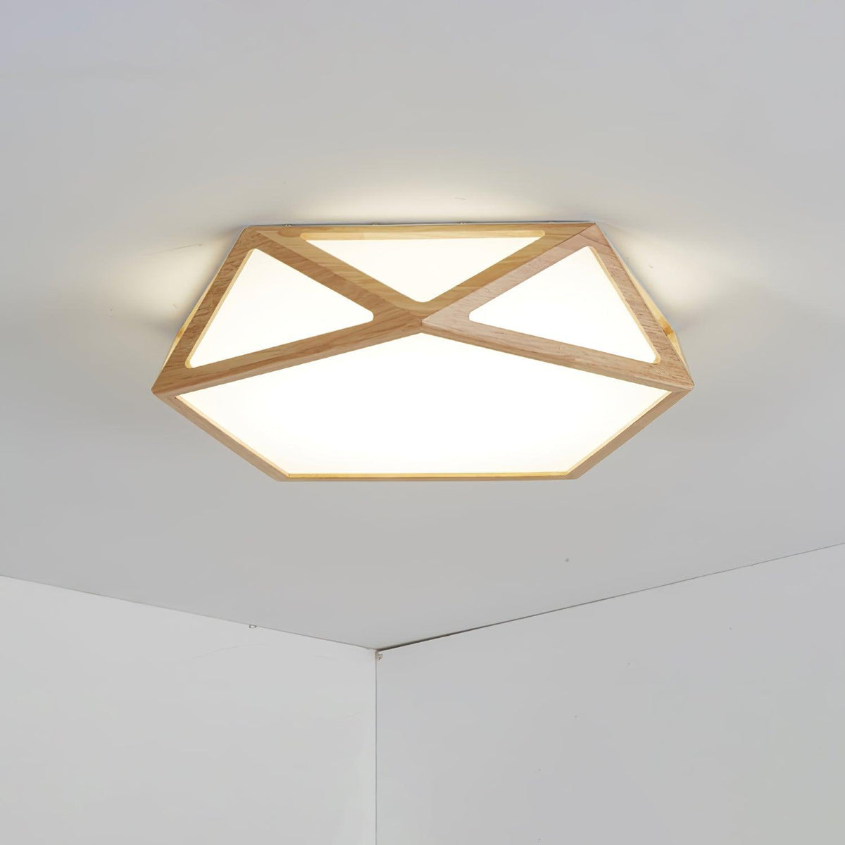 Syleneria plafondlamp houten diamant geometrisch modern