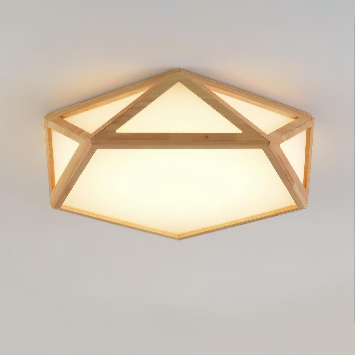 Syleneria plafondlamp houten diamant geometrisch modern
