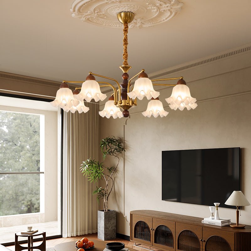 Lylaeen elegantie Vintage glas Hout Kroonluchter