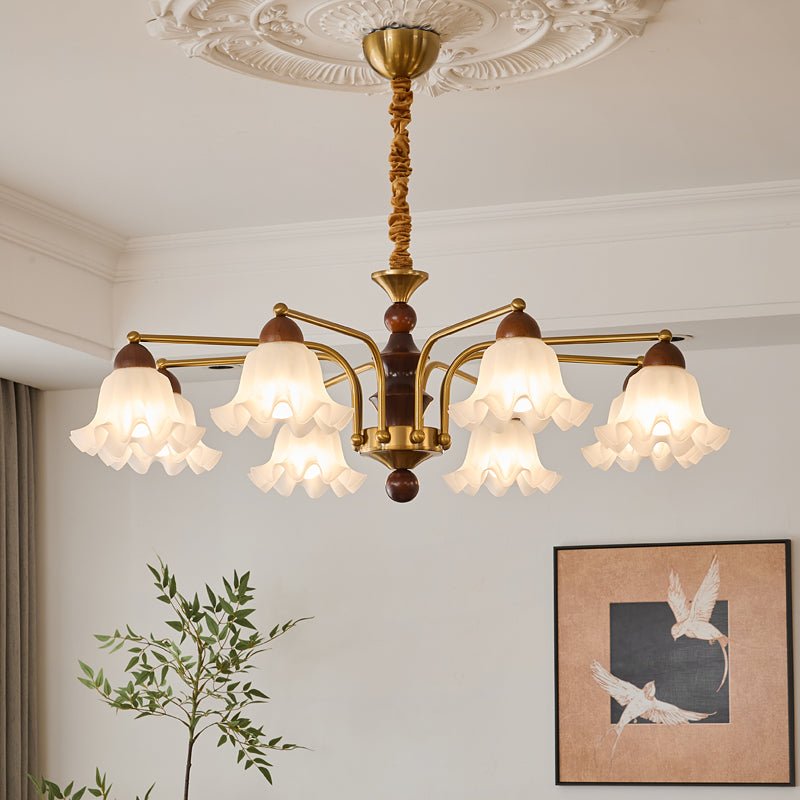 Lylaeen elegantie Vintage glas Hout Kroonluchter