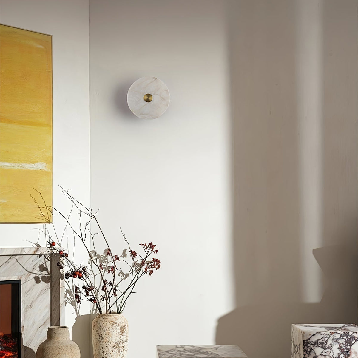Selina Minimalistische plafondlamp van albast