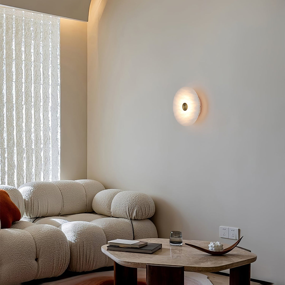 Selina Minimalistische plafondlamp van albast