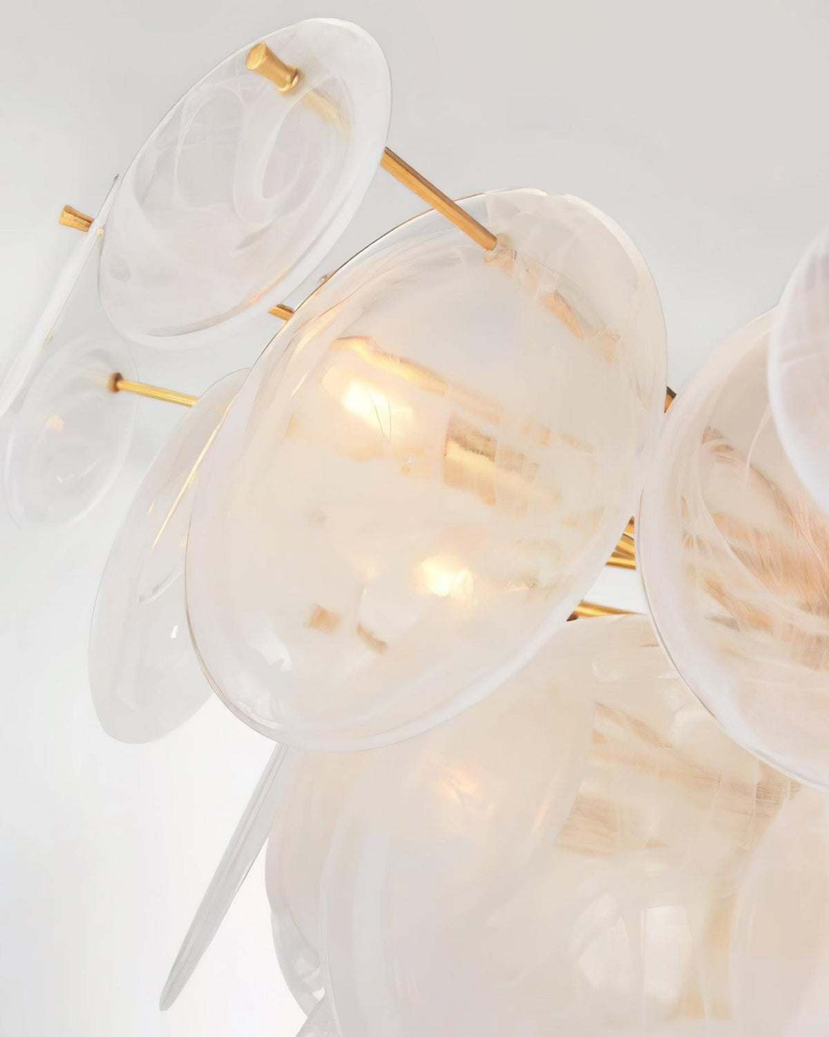 Ael Postmodern luxe Discs messing Kroonluchter met Glazen Lampenkap