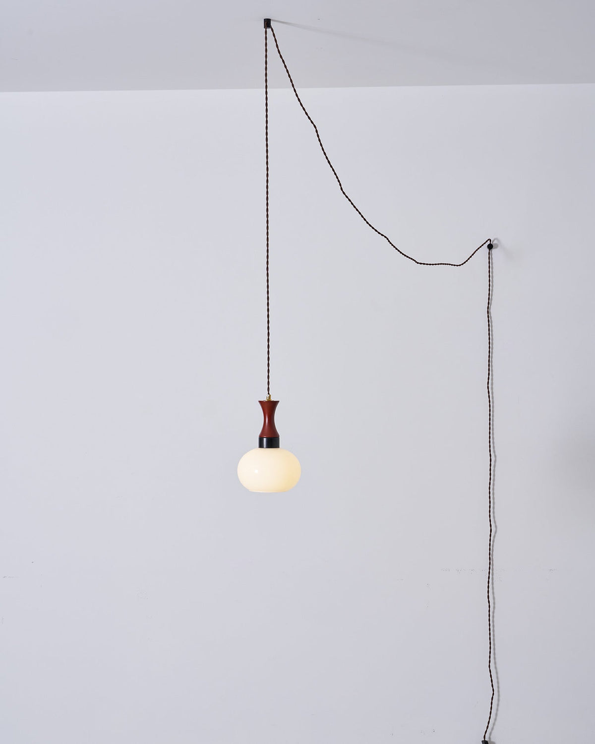 Chara hanglamp met stekker in bruin