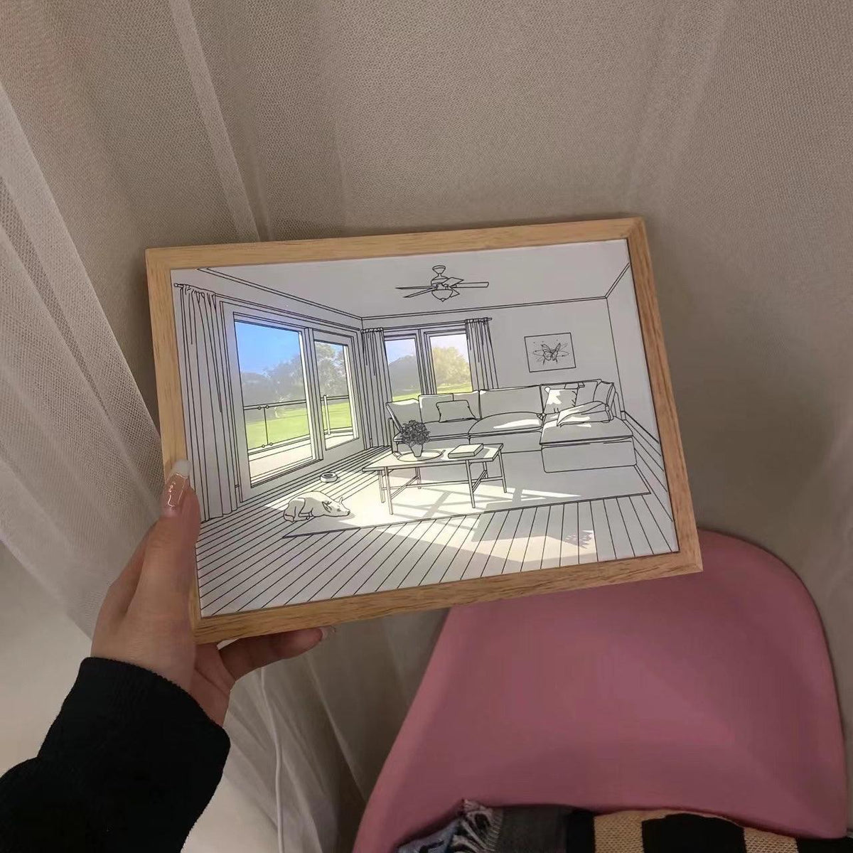 Sunbathing muurkunstlamp