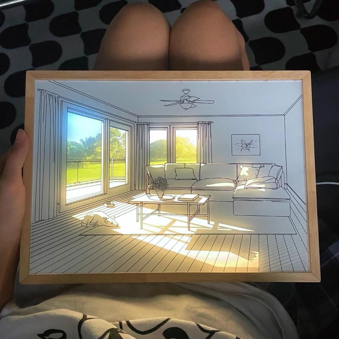 Sunbathing muurkunstlamp
