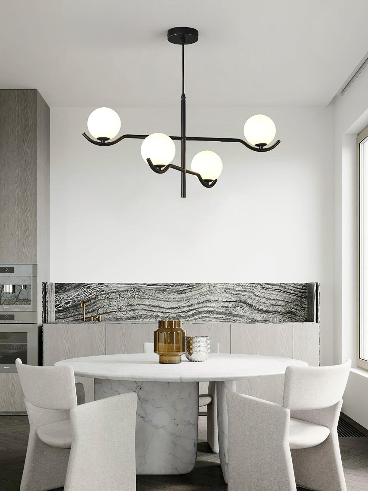 Kominex hanglamp met zwart glasframe