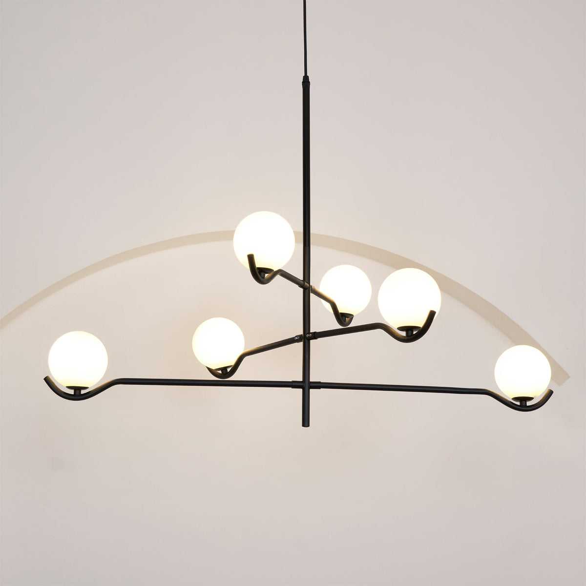 Kominex hanglamp met zwart glasframe