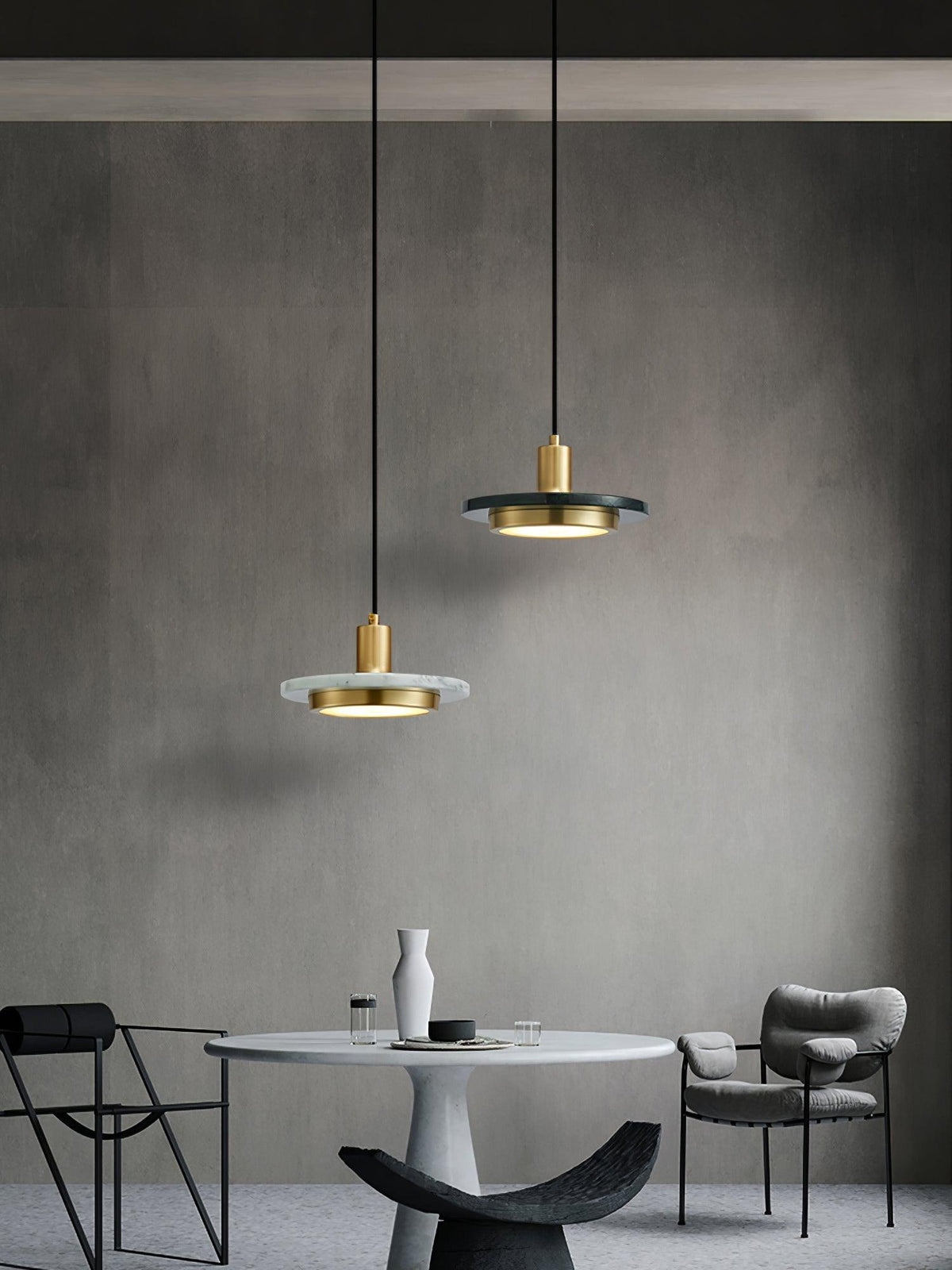 Bram hanglamp marmer dubbele cirkel modern