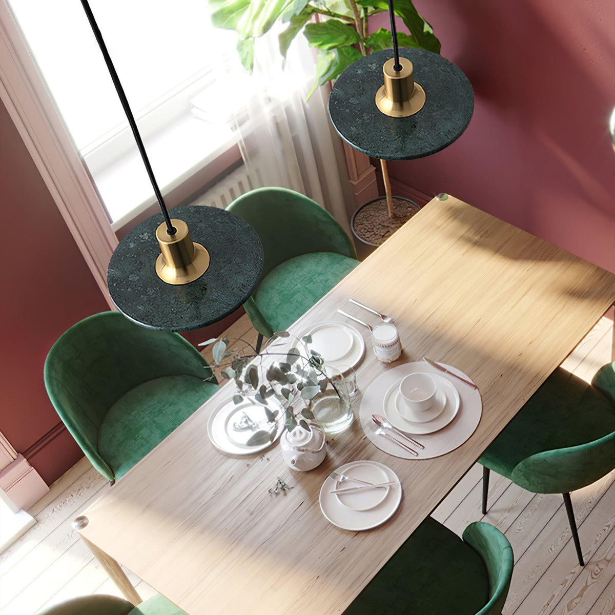 Bram hanglamp marmer dubbele cirkel modern