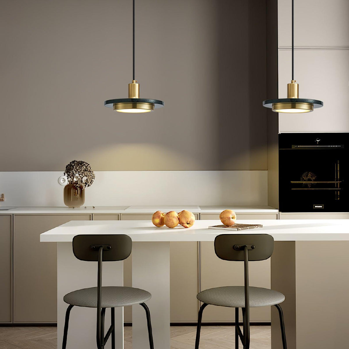 Bram hanglamp marmer dubbele cirkel modern