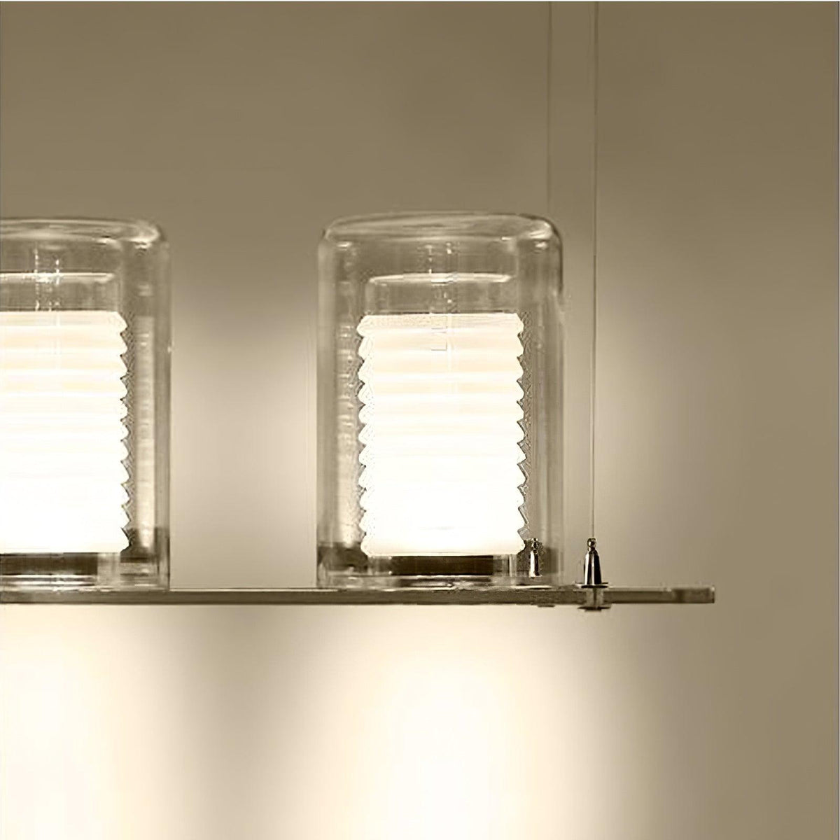 Lioraielle vloerlamp met dubbele cilindrische glazen kap