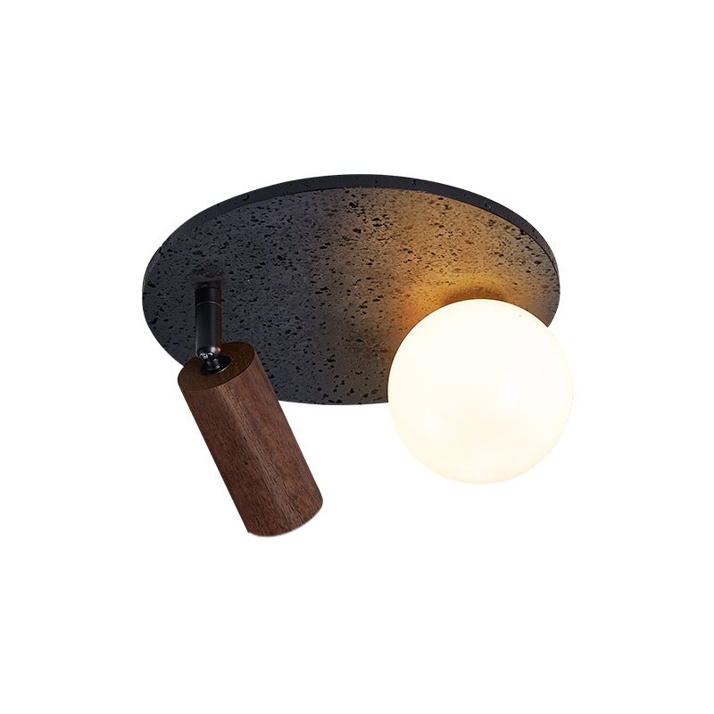 Qule flexibele plafondlamp van zwart travertin