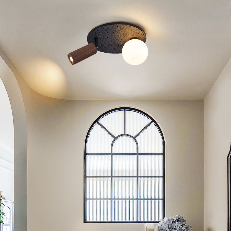 Qule flexibele plafondlamp van zwart travertin